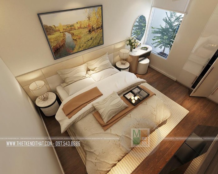 Thiết kế chung cư 2 phòng ngủ